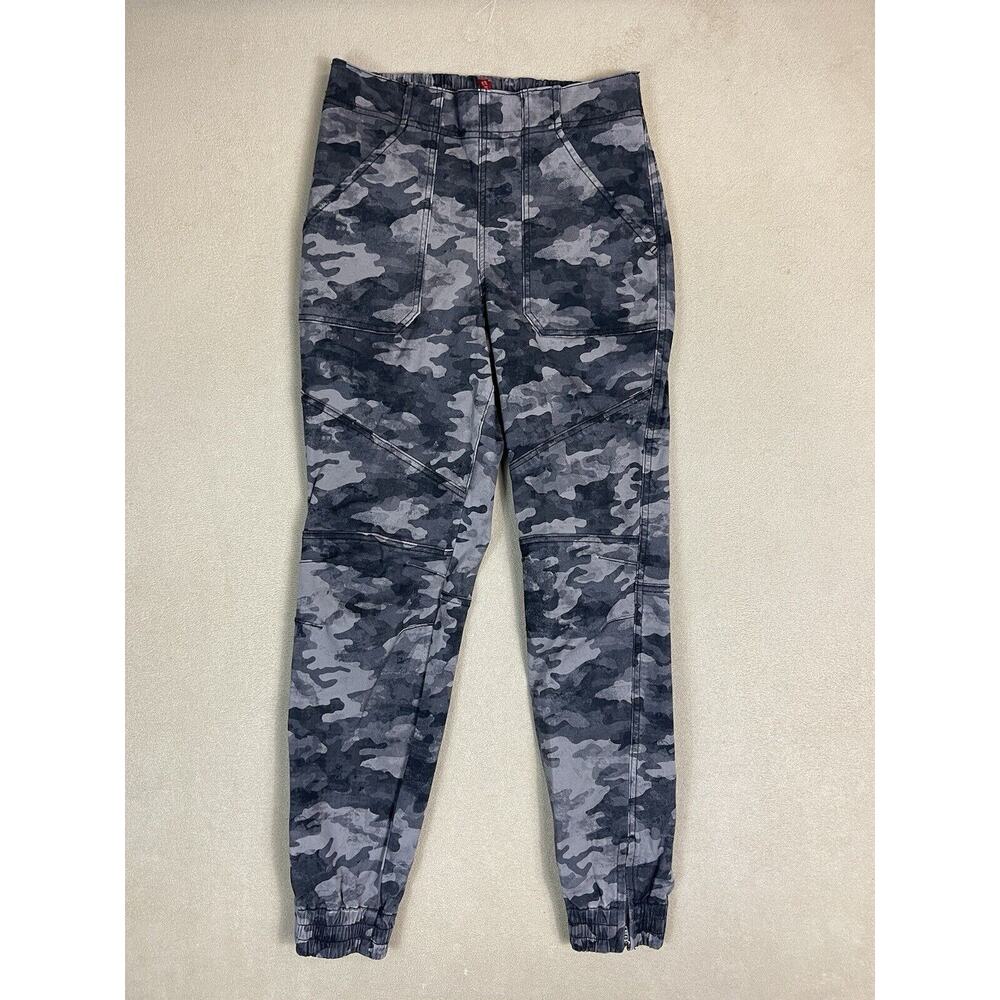 Spanx Pants Womens Medium Gray Stretch Twill Cargo Jogger High Rise‎ Adult
